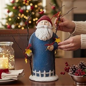 Department 56 Belsnickle Santa Figurine Vintage Glittery Blue/Red/White GUC